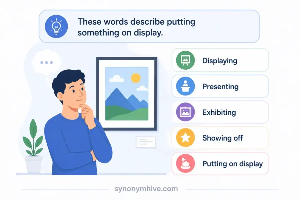 Can Synonyms for "Showing" Be Grouped by Meaning?