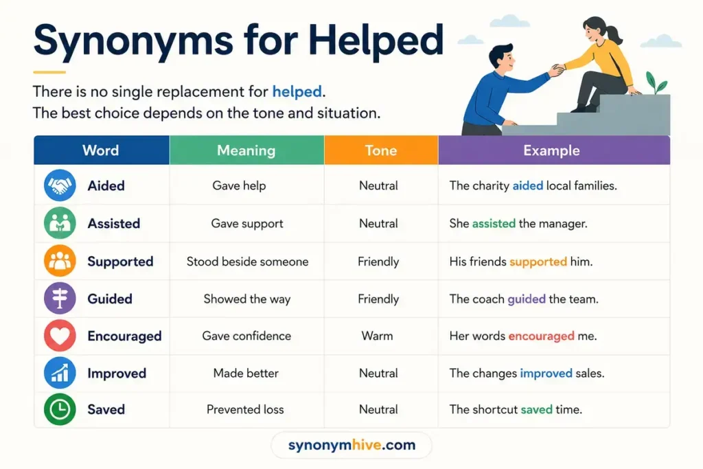 What Are The Best Synonyms For Helped