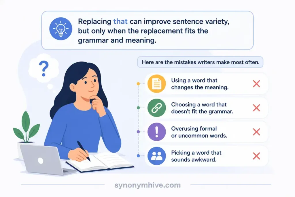 What Are the Most Common Mistakes When Using Synonyms for "That"?