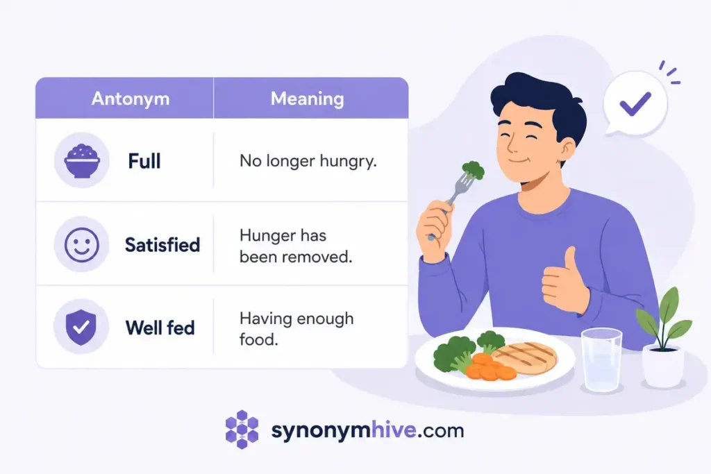 What Are The Opposite Words Of Hungry