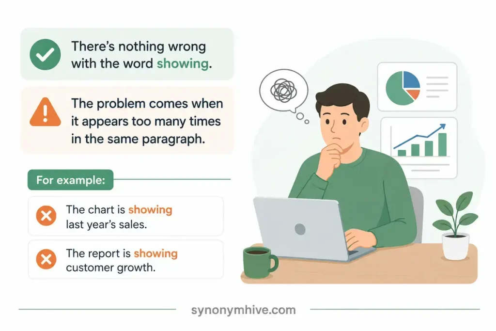 Why Look for Another Word Instead of "Showing"?