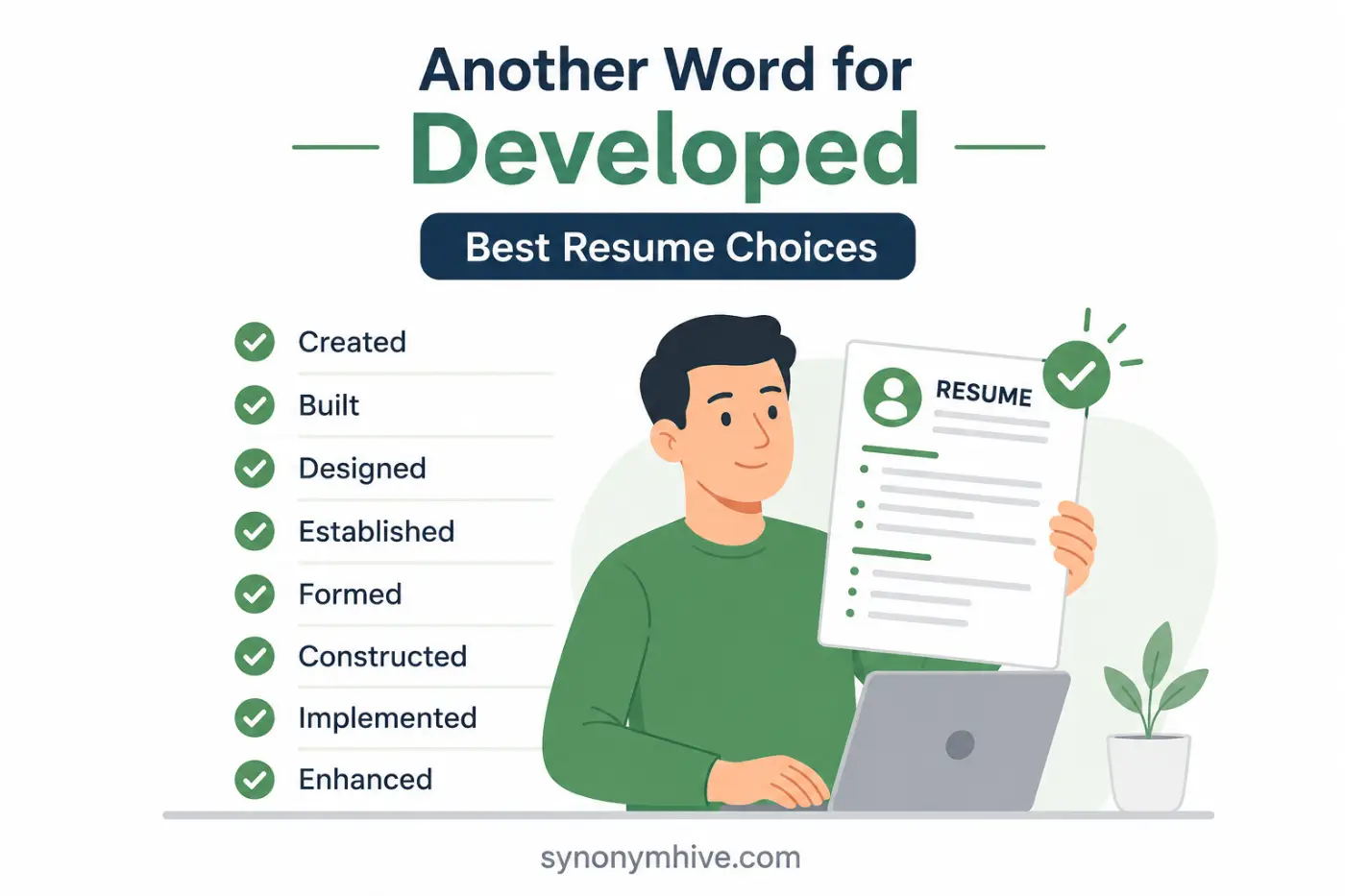 Another Word for Developed Best Resume Choices 2026