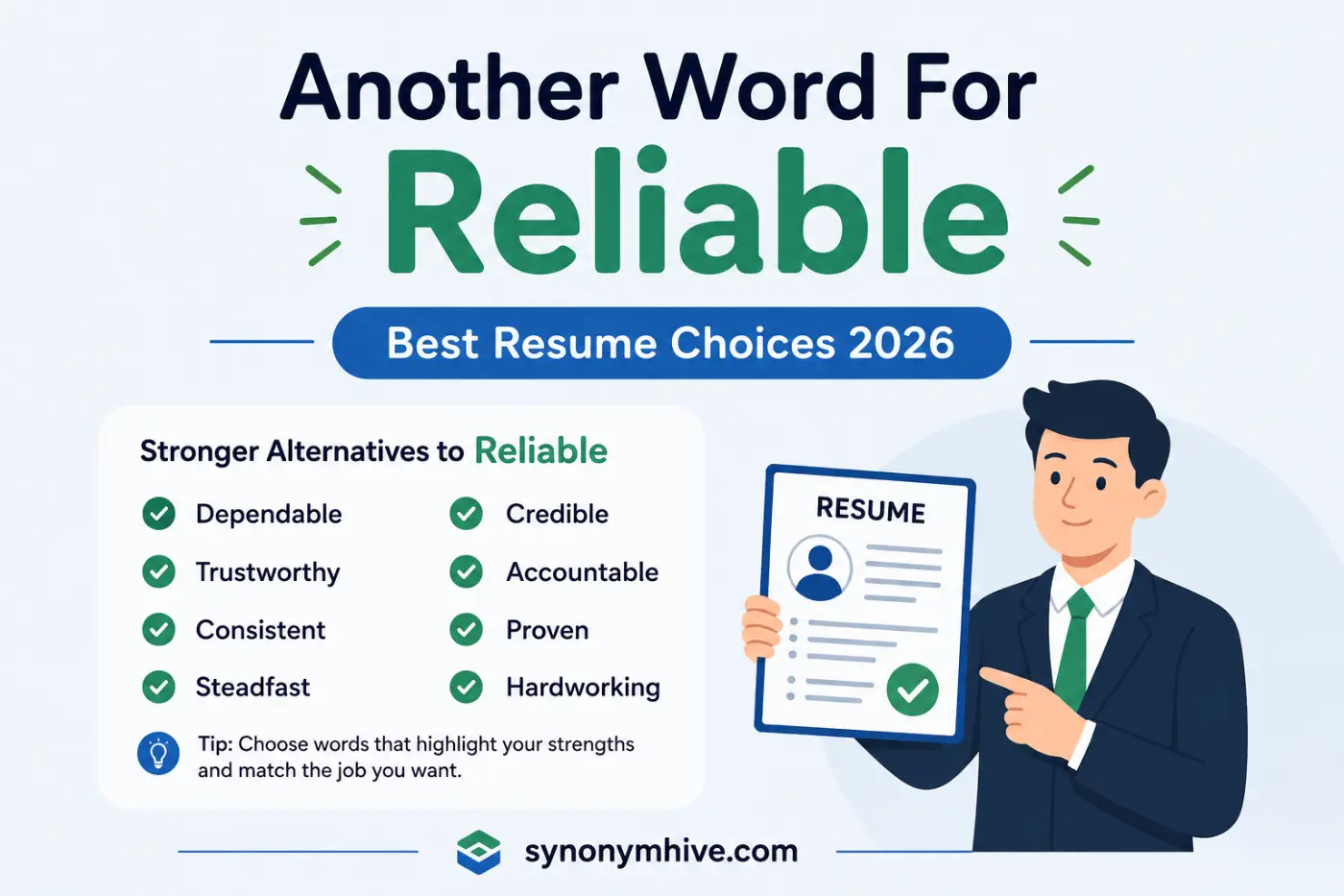 Another Word For Reliable Best Resume Choices 2026