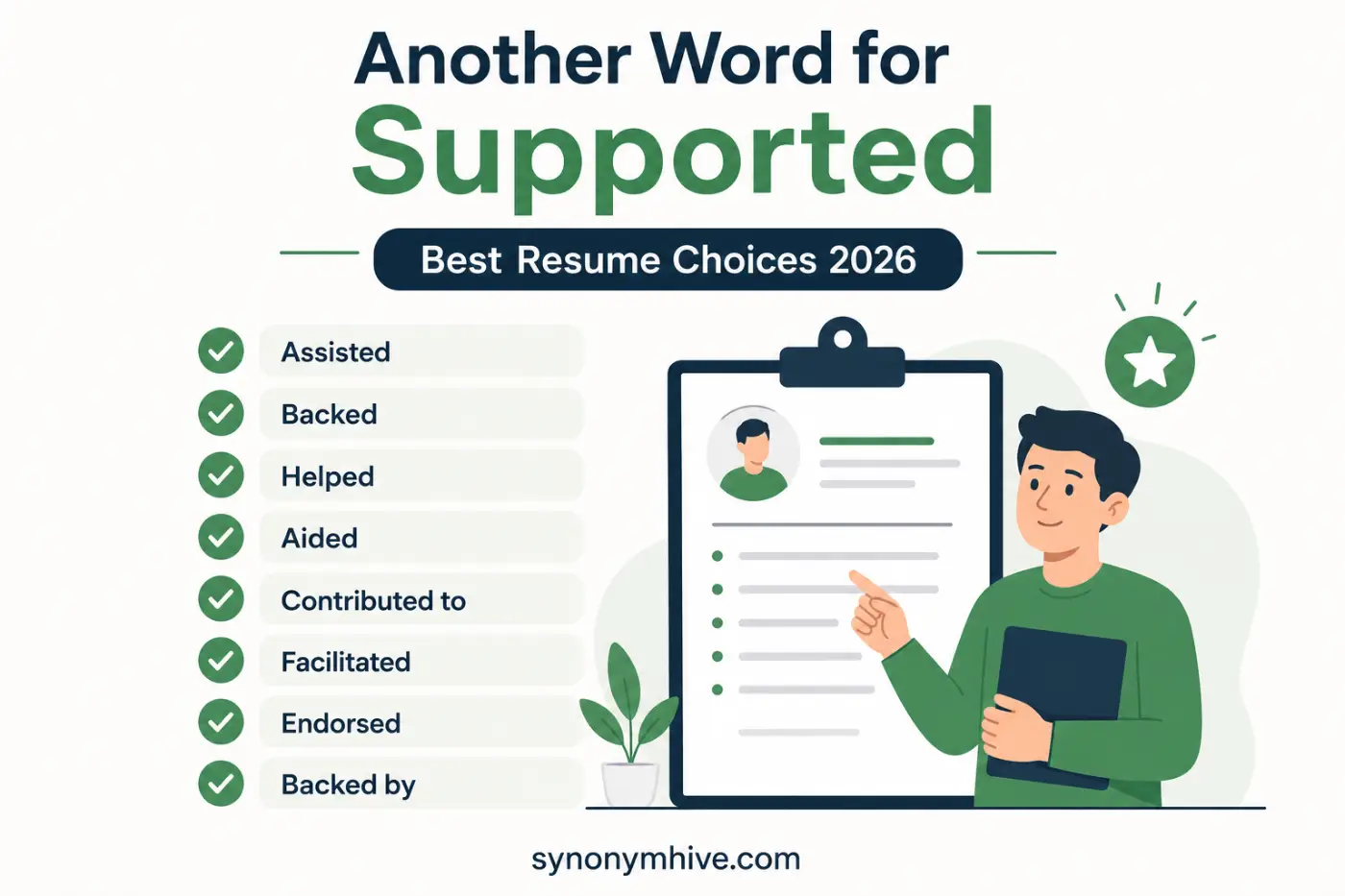 Another Word for Supported Best Resume Choices 2026