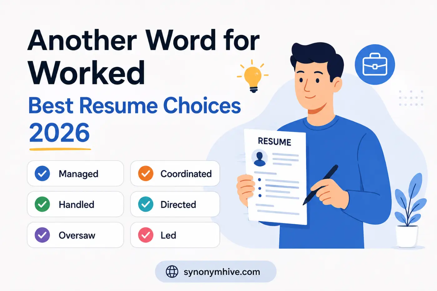 Another Word for Worked Best Resume Choices 2026