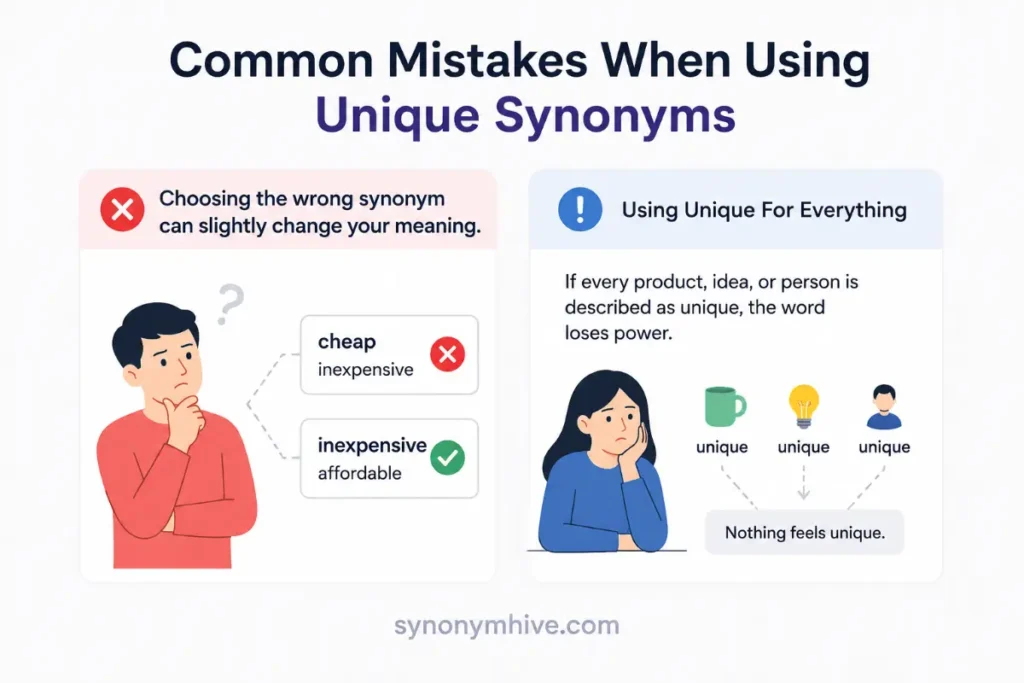 Common Mistakes When Using Unique Synonyms