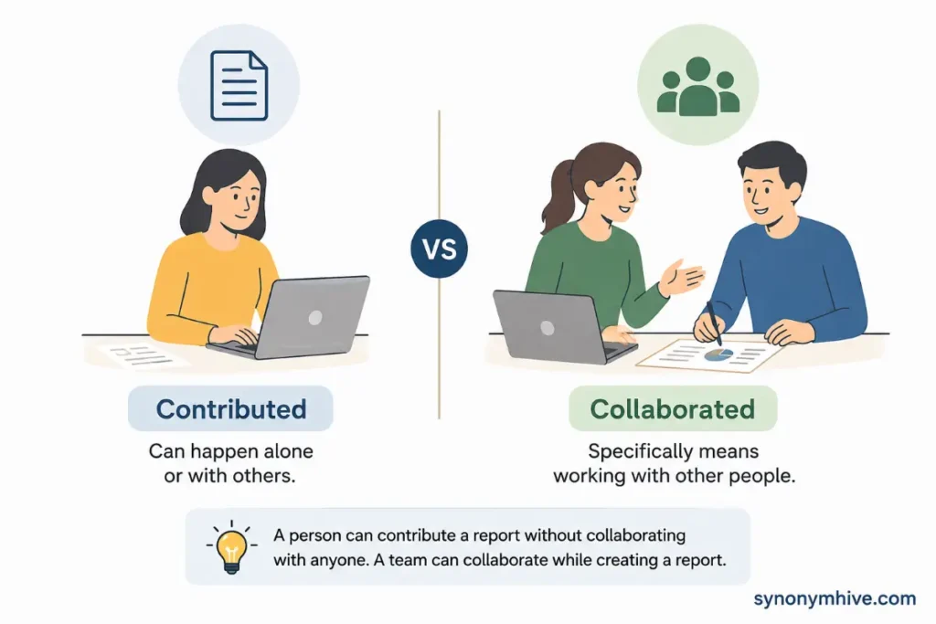 How Do Contributed And Collaborated Differ