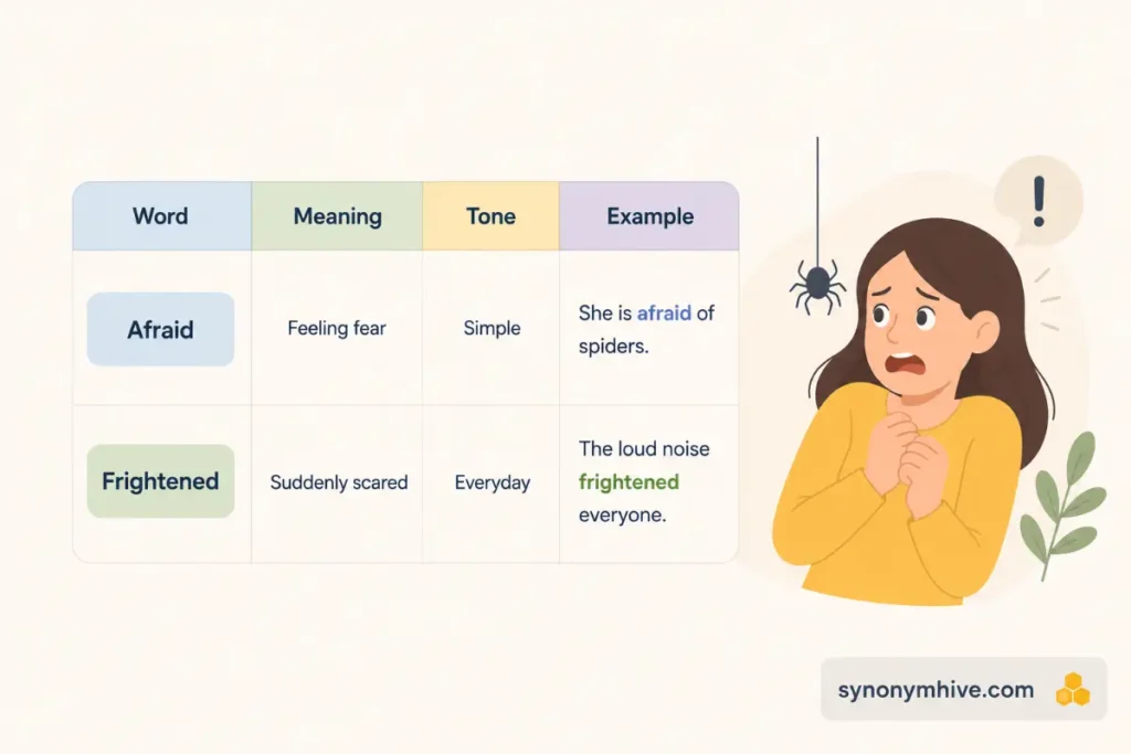 Master List Of Another Word For Scared