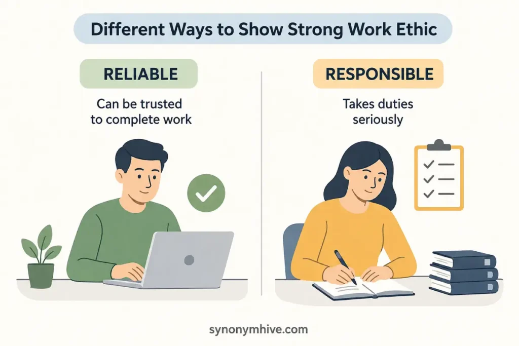 What are hardworking synonyms by intensity