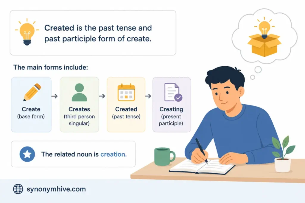 What Are The Different Parts Of Speech Related To Created