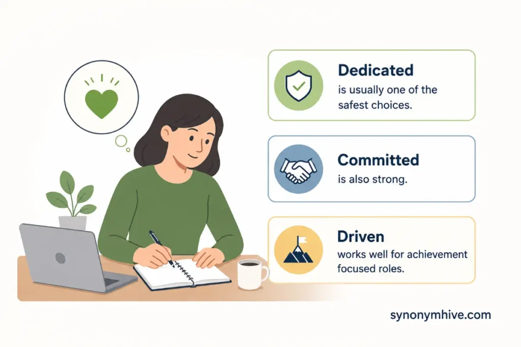 What is another alternative for passionate in professional writing
