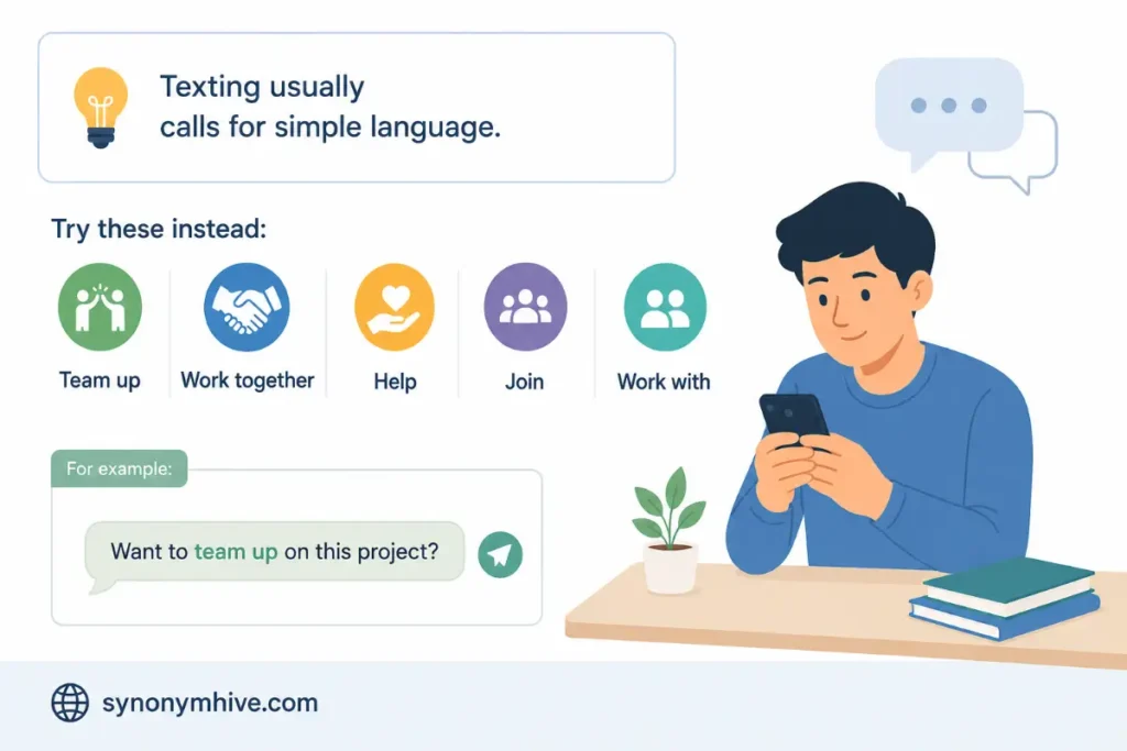 What Is Another Phrase For Collaborate In A Text