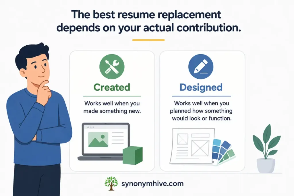 What is the another word for developed on a resume