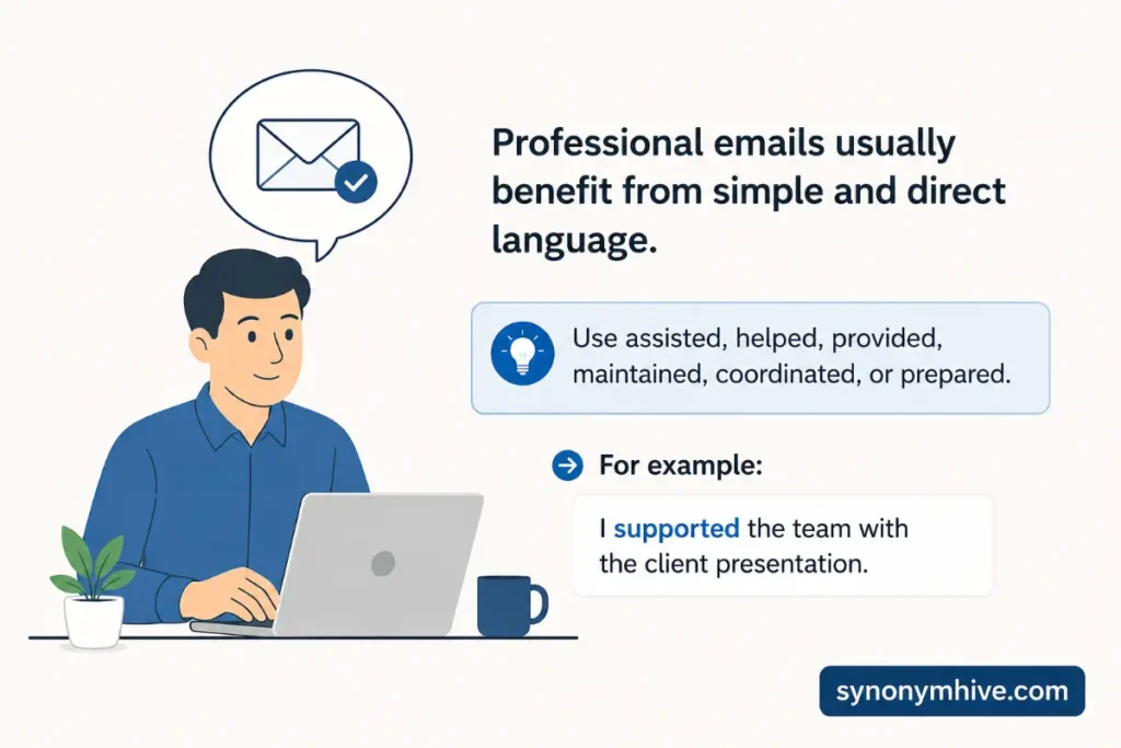 What is the another word for supported in an email
