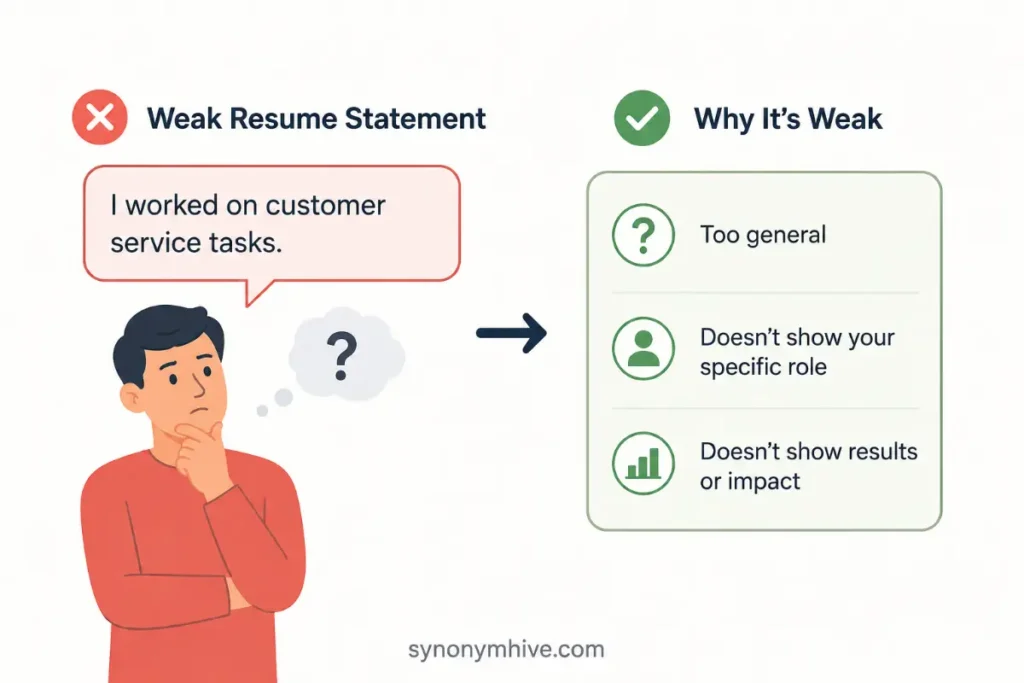 What is the another word for worked on a resume