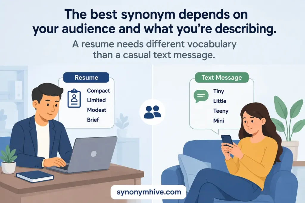 Which Is The Best Another Phrase For Small By Context