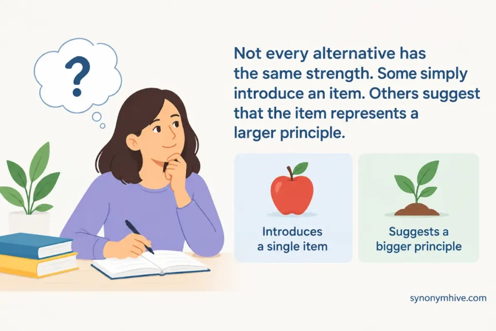 another word for example By Intensity