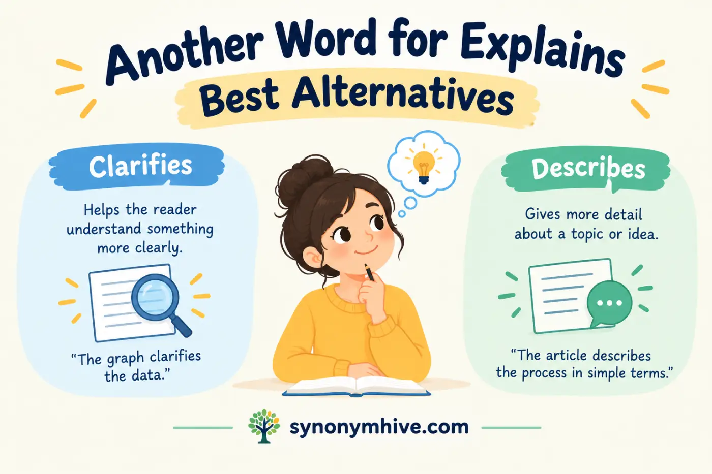 Another Word for Explains Best Alternatives