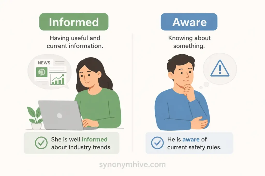 another word for knowledgeable synonym list