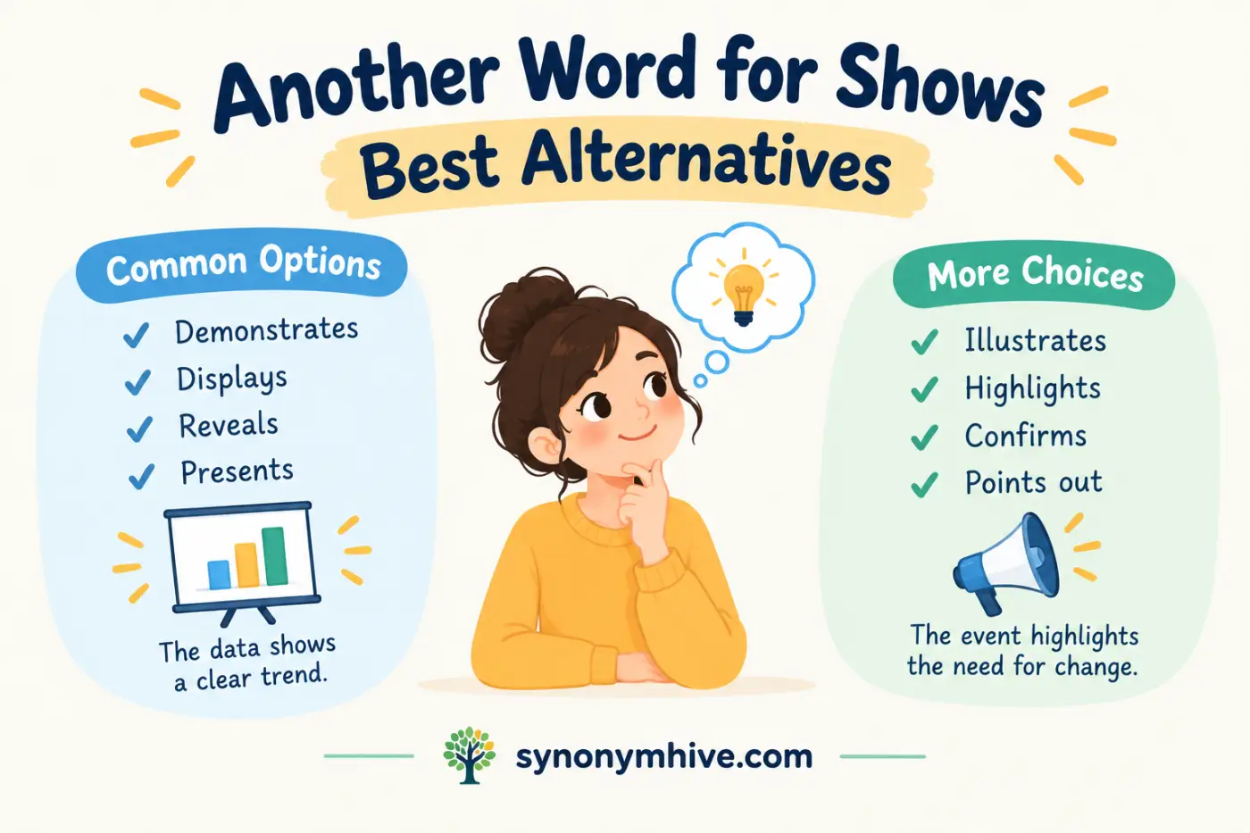 Another Word for Shows Best Alternatives