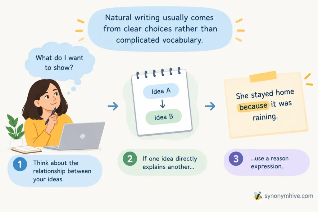 How Can You Make Your Writing Sound More Natural for Another Word for Because