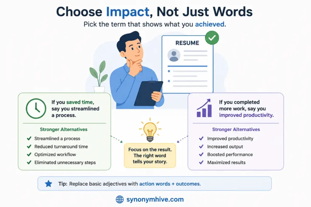 How can you use another word for efficient on a resume