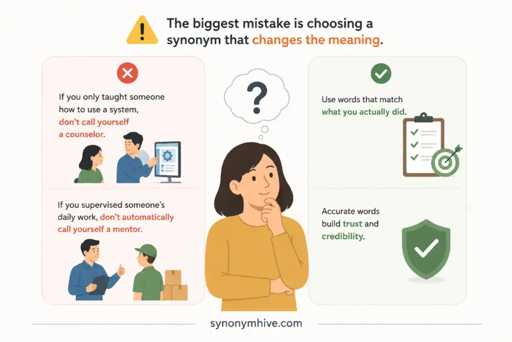 What Are Common Mistakes When Choosing Another Word For Mentor