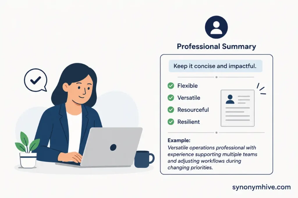 What Is Another Word For Adaptable In A Professional Summary