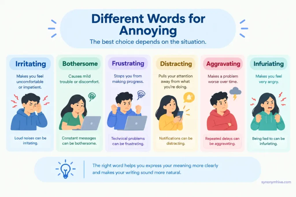 What is another word for annoying