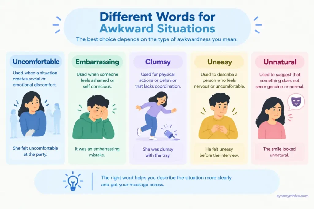 What is another word for awkward