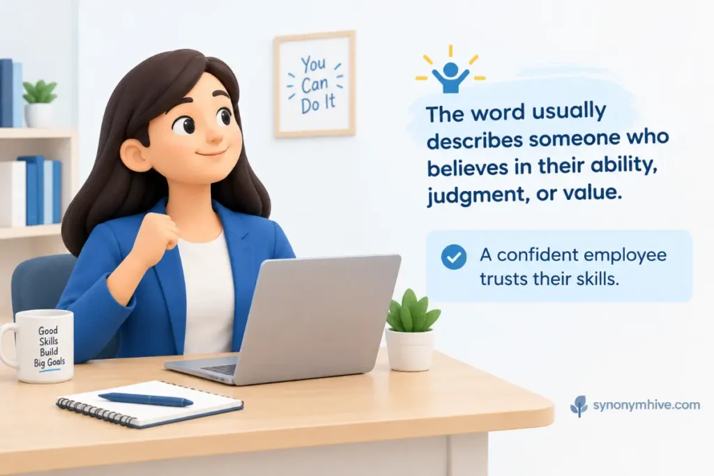 What Is Another Word For Confident