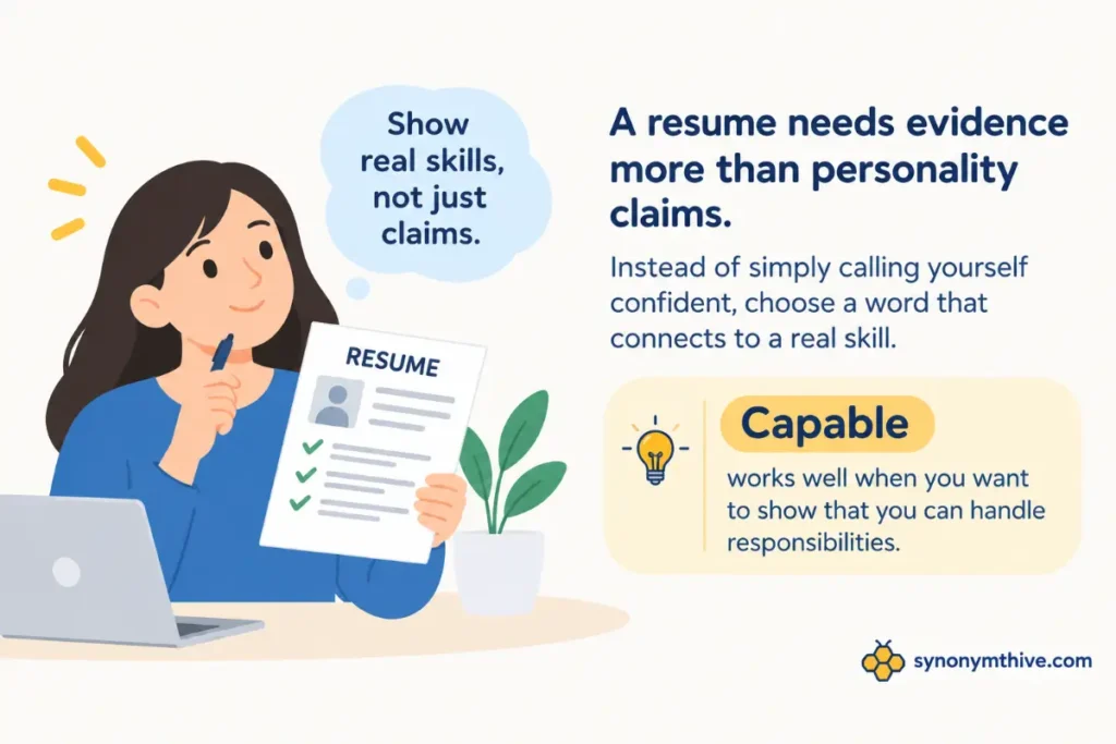 What Is Another Word For Confident On A Resume