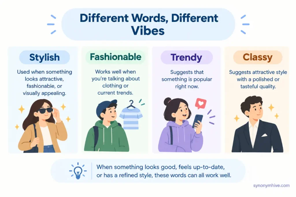 What is another word for cool when you mean stylish