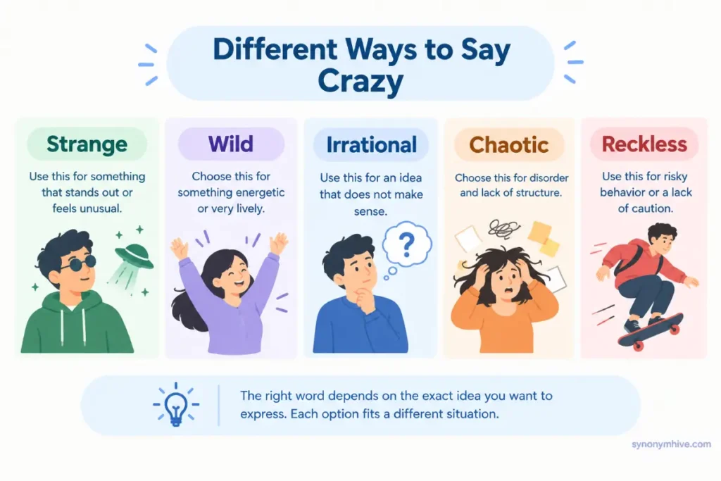 What is another word for crazy