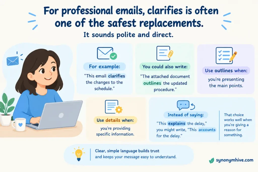 What Is Another Word for Explains In An Email