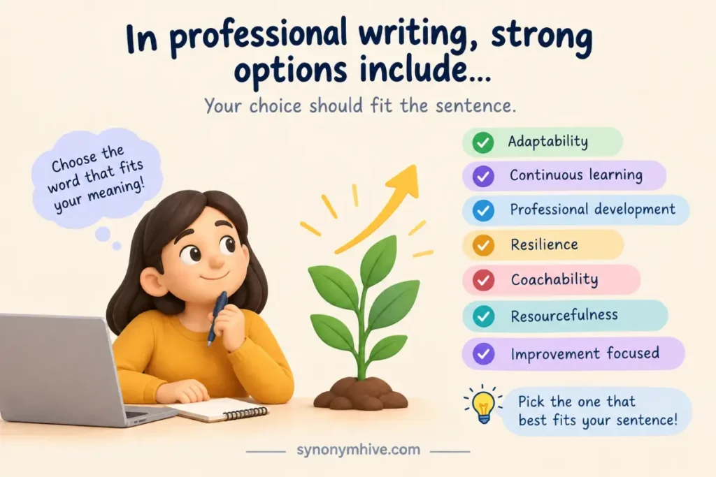 What is another word for growth mindset in professional writing
