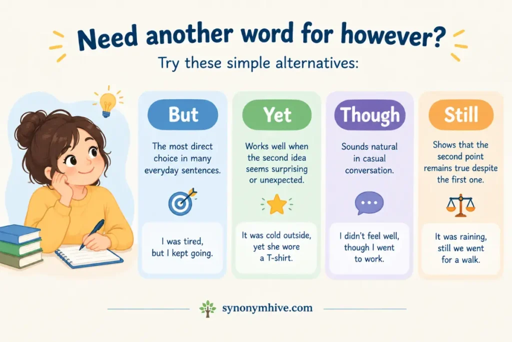 What Is Another Word for However
