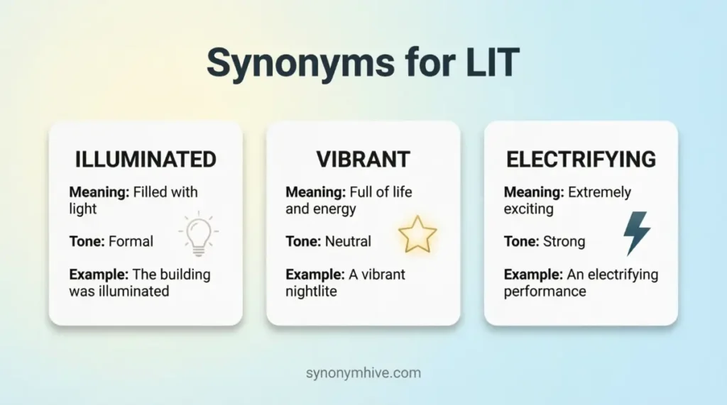 What Is Another Word For Lit