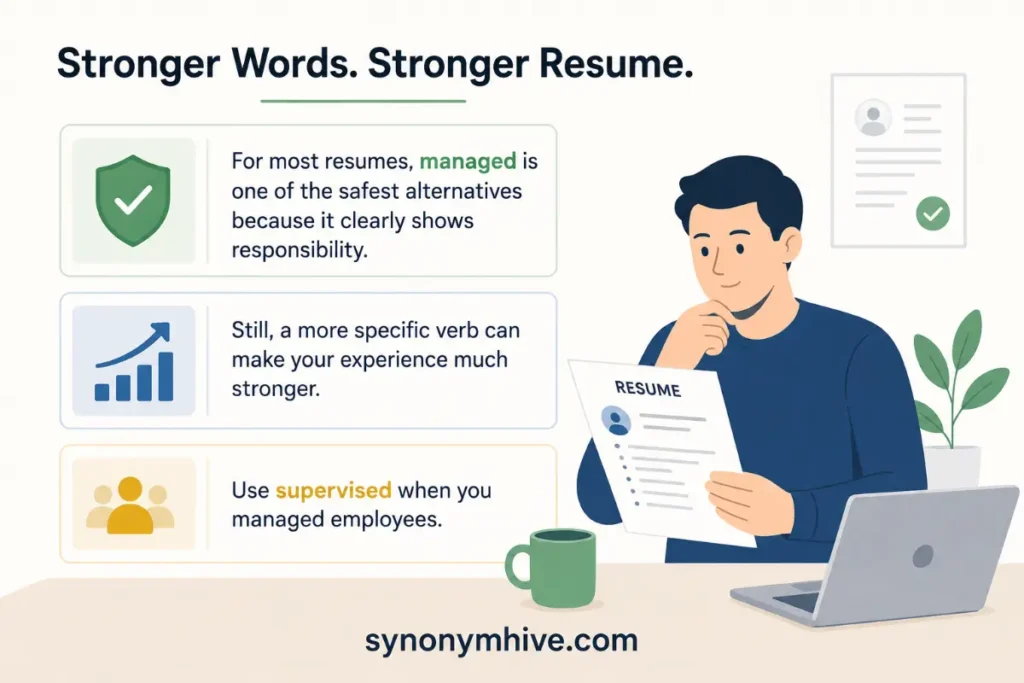 What Is Another Word For Oversaw On A Resume