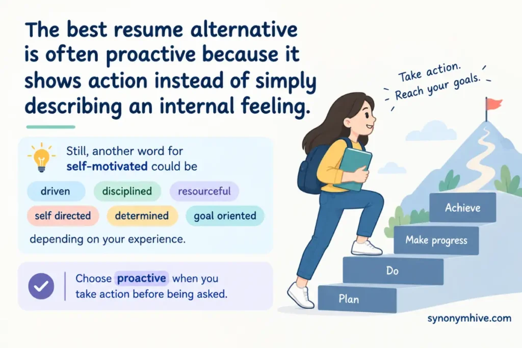 What is another word for self motivated on a resume