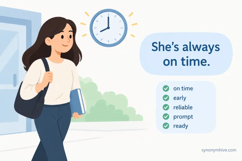 Which Another Word for Punctual Work in Everyday English?