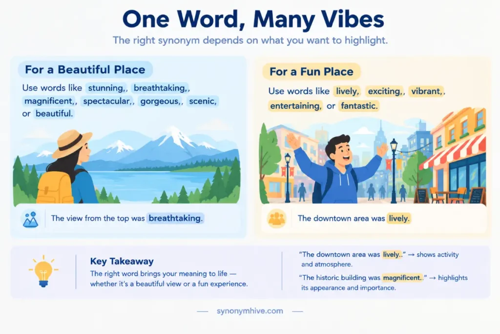 Which synonym should you use for a place