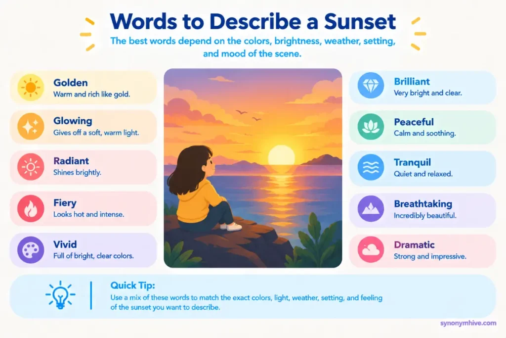 What are the best words to describe a sunset