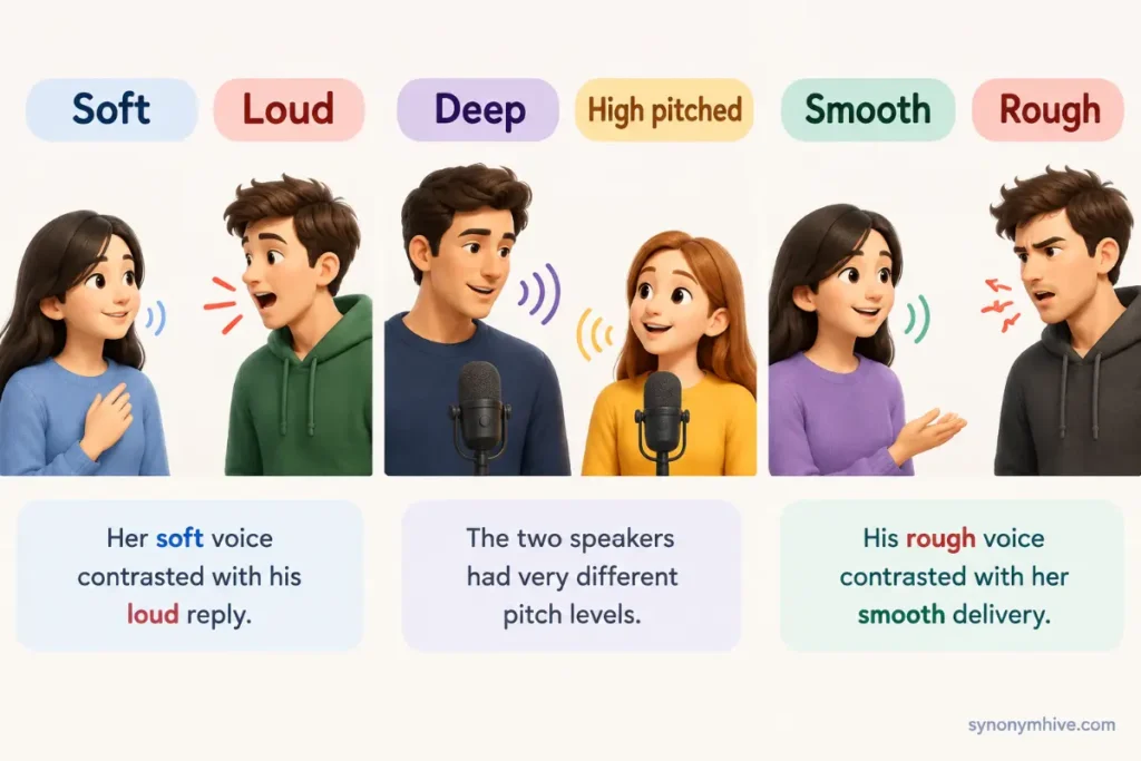 What Are the Opposite Words for Voice Descriptions?