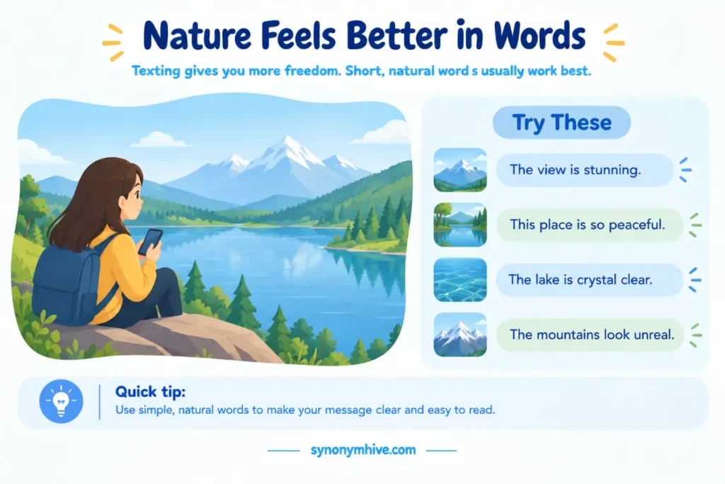 What words work best for nature in a text message?